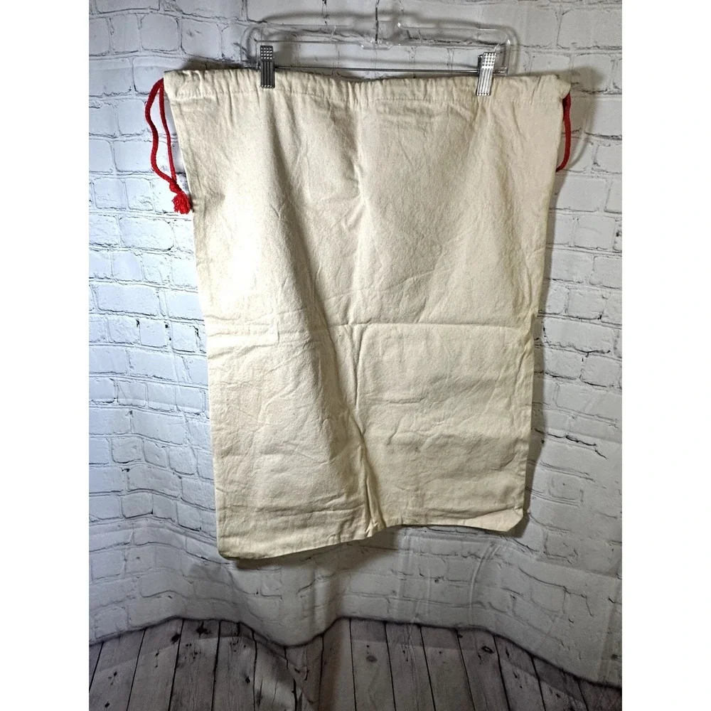 Christmas Santa Sack Canvas Drawstring Gift Bag Express Sleigh Mail North Pole